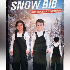 Gerry kids Performance SNOW BIB With Adjustable Suspenders Size 5 YOUTH Black
